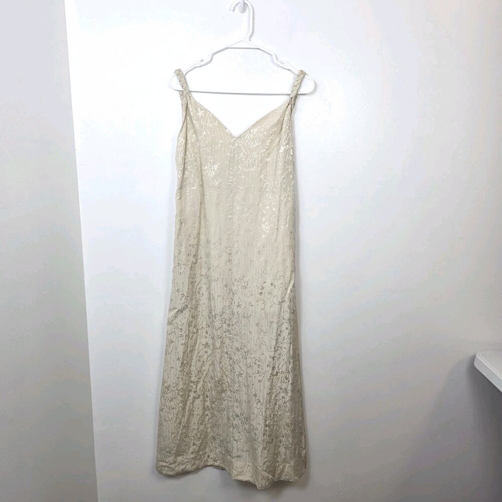 Hirsch &‎ Timber Cream Linen Cotton Blend Cottagecore Midi Dress Size Small